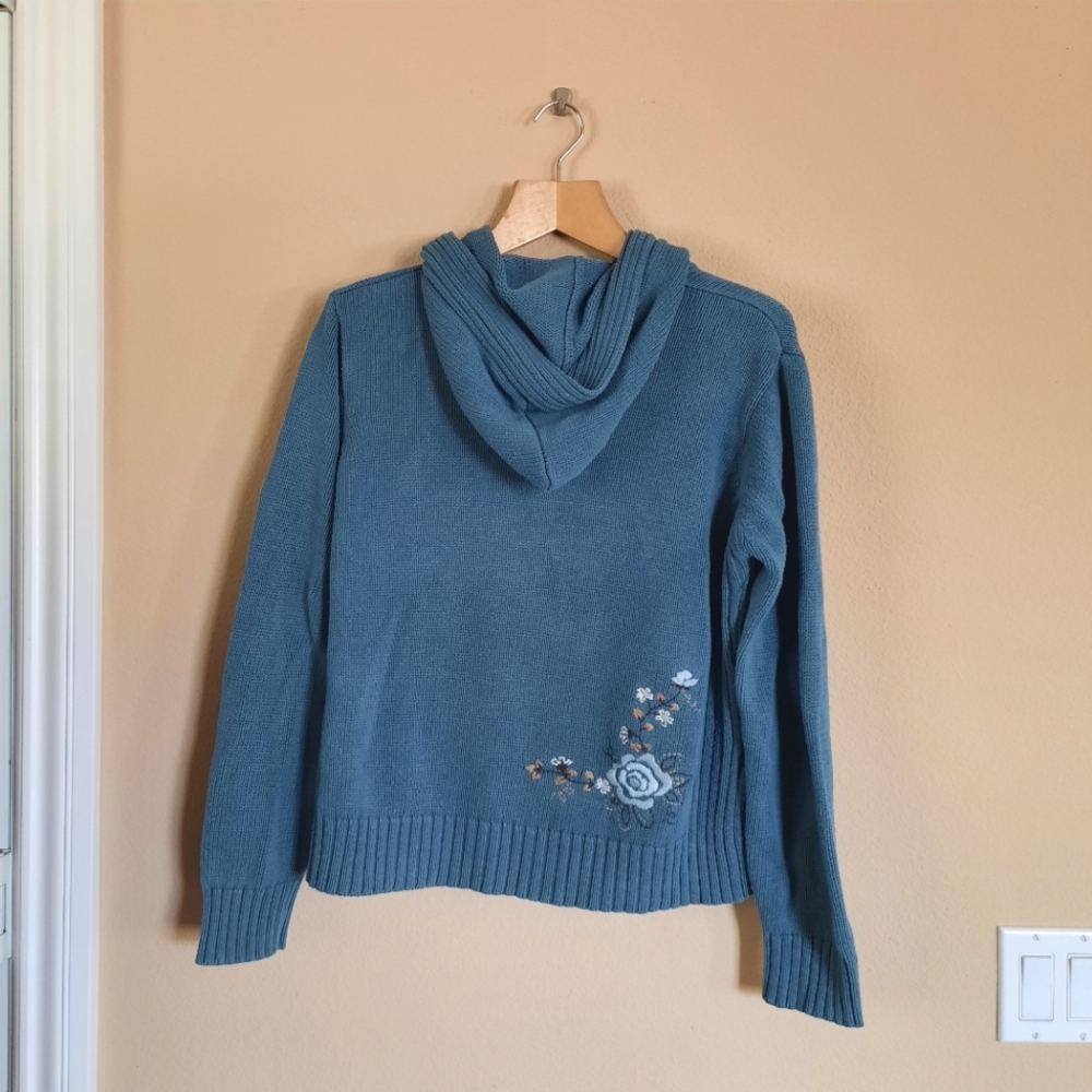 Columbia Cotton Knit Embroidered Hoodie Embroidery Outdoor Sweet Feminine